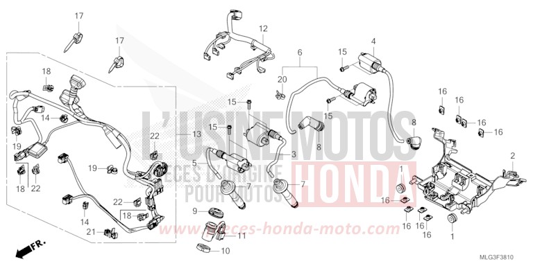HILFSKABELBAUM/ZUENDSPULE von Africa Twin DCT GRAND PRIX RED (R380B) von 2022